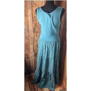 Soft Surroundings Teal Blue Maxi‎ Dress Sleeveless Casual Women's Small